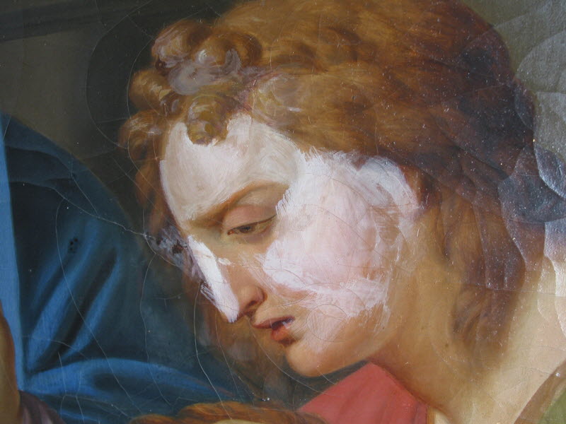 Verf�rbte Altretuschen auf gut erhaltenem Original 